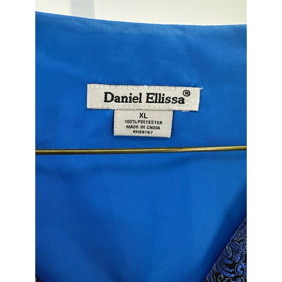 Daniel Elissa Mens XL Royal Blue Metallic Paisley Dress Vest NWT Formal - Picture 3 of 6